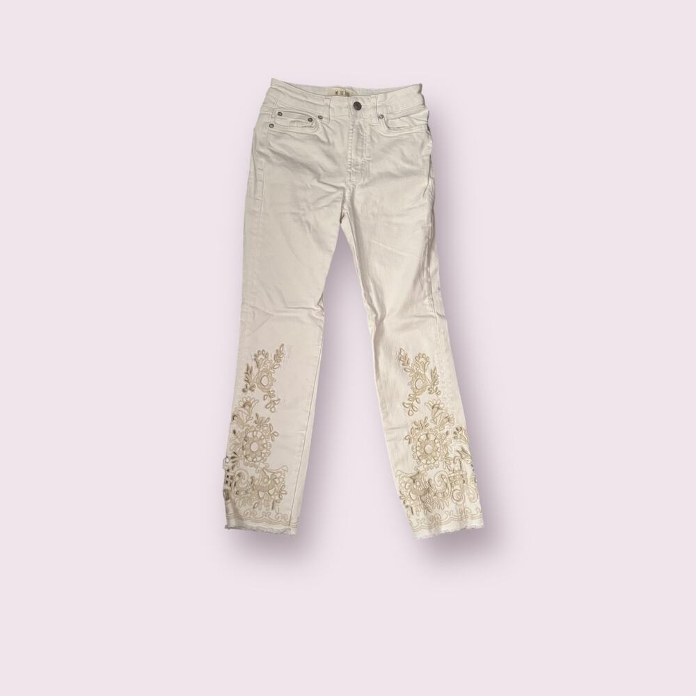 Free People Cutwork Cigarette Jeans in White - Picture 6 of 9